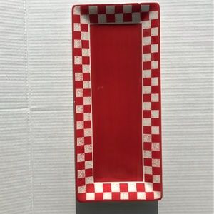 “BBQ Checker” Rectangular Serving Platter By Clay Art 15”